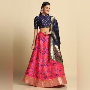 Pink/Gold Lehenga Set – House of Indya